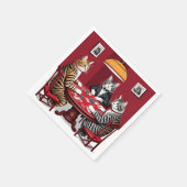 Tabby Cats Poker spielen Serviette (Ecke)