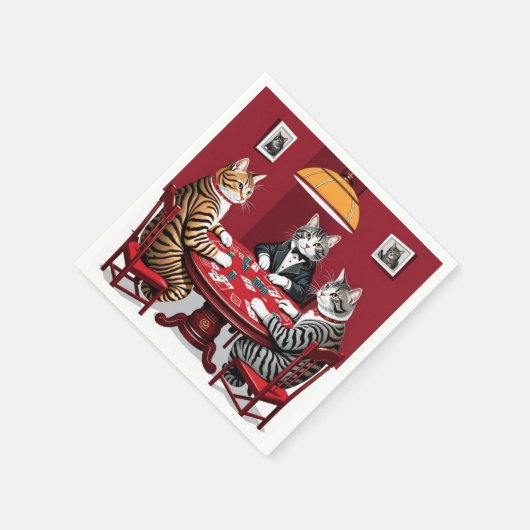 Tabby Cats Poker spielen Serviette (Ecke)