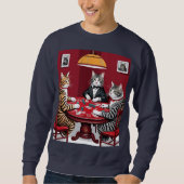 Tabby Cats Poker spielen Sweatshirt (Vorderseite)