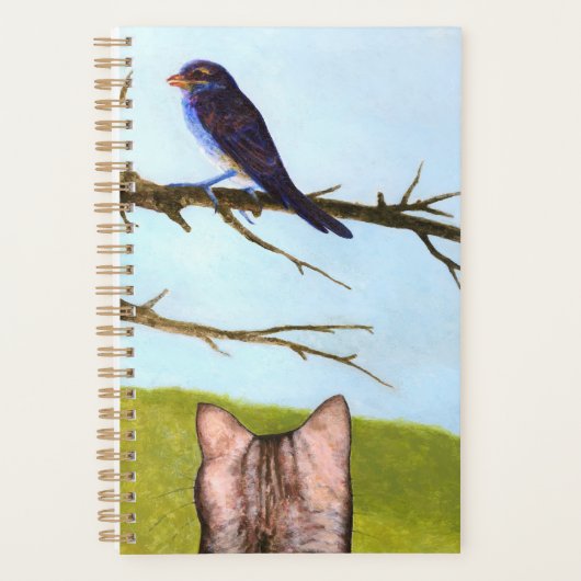 Tabby Cats Sprechen mit Vögeln Planer (Vorderseite)