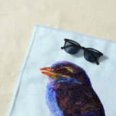 Tabby Cats Sprechen mit Vögeln Strandtuch (Beispiel)