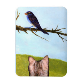 Tabby Cats Talk to Birds Magnet