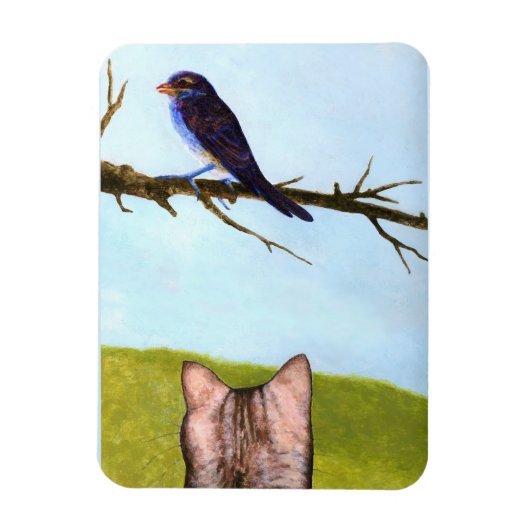 Tabby Cats Talk to Birds Magnet (Vertikal)