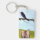 Tabby Cats Talk to Birds Schlüsselanhänger (Vorderseite)