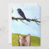 Tabby Cats Talk to Birds Thank You Card Dankeskarte (Vorderseite)