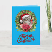 Tabby Christmas Wreath Karte (Vorderseite)
