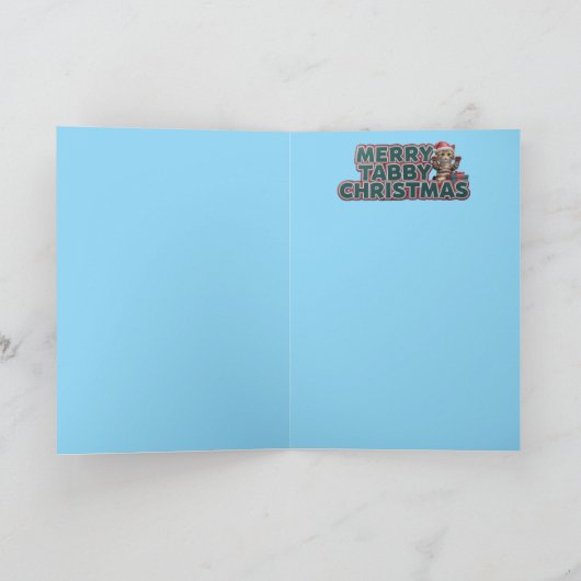 Tabby Christmas Wreath Karte (Innenseite)
