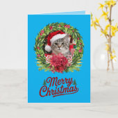 Tabby Christmas Wreath Karte (Gelbe Blume)