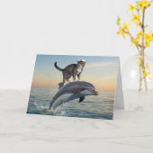 Tabby Dolphin Karte (Gelbe Blume)