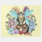 Tabby Fairy Cat Mushroom Fairy Fleecedecke (Vorderseite (Horizontal))