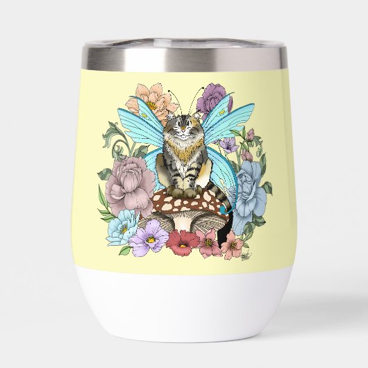 Tabby Fairy Cat Mushroom Floral (Rückseite)