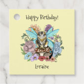 Tabby Fairy Cat Mushroom Floral Geschenkanhänger (Vorderseite)