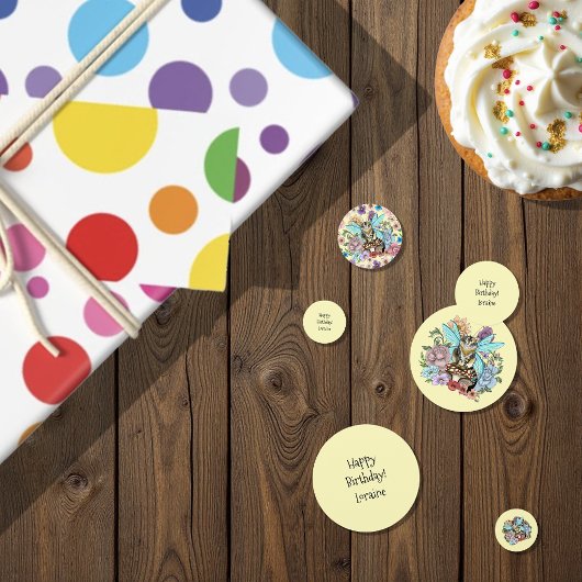 Tabby Fairy Cat Mushroom Floral Konfetti