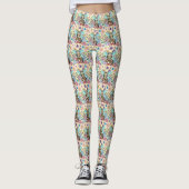 Tabby Fairy Cat Mushroom Floral Leggings (Vorderseite)