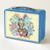 Tabby Fairy Cat Mushroom Floral Metall Brotdose (Rückseite)