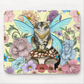 Tabby Fairy Cat Mushroom Floral Mousepad (Vorne)
