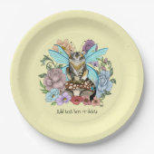 Tabby Fairy Cat Mushroom Floral Pappteller (Vorderseite)