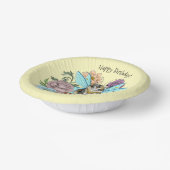 Tabby Fairy Cat Mushroom Floral Pappteller (Gewinkelt)