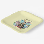 Tabby Fairy Cat Mushroom Floral Pappteller (Gewinkelt)