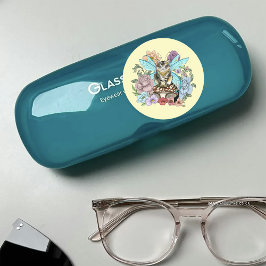 Tabby Fairy Cat Mushroom Floral Runder Aufkleber