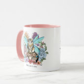 Tabby Fairy Cat Mushroom Floral Tasse (Vorderseite Links)