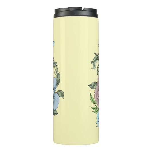 Tabby Fairy Cat Mushroom Floral Thermosbecher (Rückseite)