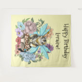 Tabby Fairy Cat Mushroom Floral Wandteppich (Vorderseite (Horizontal))