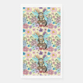 Tabby Fairy Cat Pilz Floral Serviette (Vorderseite)