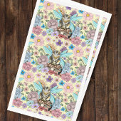 Tabby Fairy Cat Pilz Floral Serviette