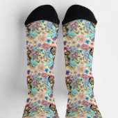 Tabby Fairy Cay Mushroom Floral Socken (Oben)