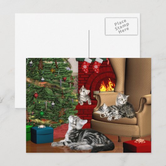 Tabby Feiertagspostkarte (Vorne/Hinten)