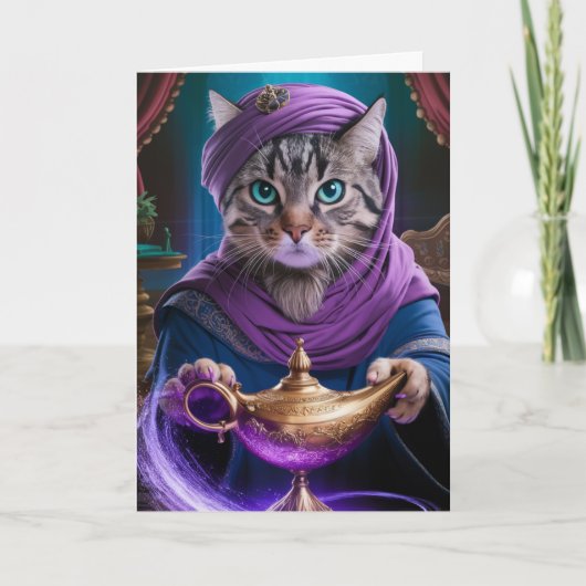 Tabby Genie Faltkarte Karte (Vorderseite)