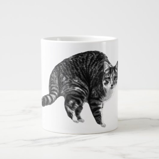 Tabby Glow von Winter Window Jumbo-Tasse (Vorderseite)