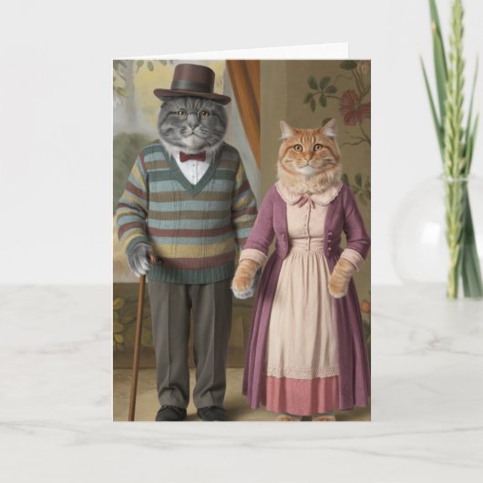 Tabby Grandpa und Oma Karte (Vorderseite)