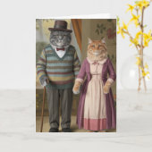 Tabby Grandpa und Oma Karte (Gelbe Blume)