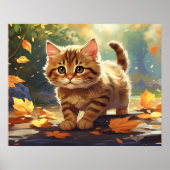 *~* Tabby Herbstlaube Kitten 5:4 Kitty Cat AP68 Poster (Vorne)