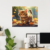 *~* Tabby Herbstlaube Kitten 5:4 Kitty Cat AP68 Poster (Heimbüro)