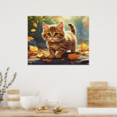 *~* Tabby Herbstlaube Kitten 5:4 Kitty Cat AP68 Poster (Küche)