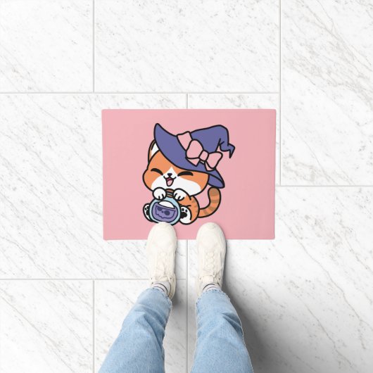 Tabby Hexenbrauen – Süßes Halloween-Katzendesign Fußmatte (Indoor)