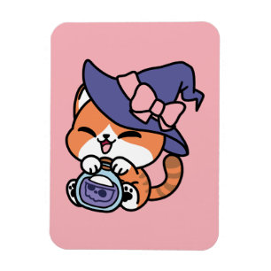 Tabby Hexenbrauen – Süßes Halloween-Katzendesign Magnet