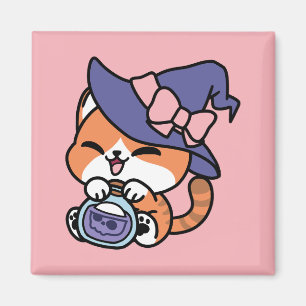 Tabby Hexenbrauen – Süßes Halloween-Katzendesign Magnet