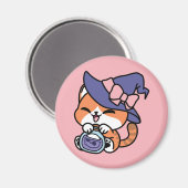 Tabby Hexenbrauen – Süßes Halloween-Katzendesign Magnet (Vorderseite/Rückseite)