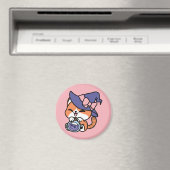 Tabby Hexenbrauen – Süßes Halloween-Katzendesign Magnet (In Situ (Geschirrspüler))