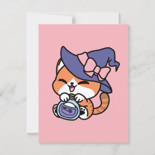 Tabby Hexenbrauen – Süßes Halloween-Katzendesign Postkarte