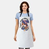 Tabby Hexentrank – Süßes Halloween-Katze-Design Schürze (Getragen)
