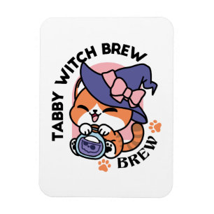 Tabby Hexentrank – Süßes Halloween-Katzendesign Magnet