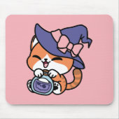 Tabby Hexentrank – Süßes Halloween-Katzendesign Mousepad (Vorne)