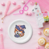 Tabby Hexentrank – Süßes Halloween-Katzendesign Pappteller (Party)