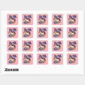 Tabby Hexentrank – Süßes Halloween-Katzendesign Quadratischer Aufkleber (Blatt)
