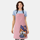 Tabby Hexentrank – Süßes Halloween-Katzendesign Schürze (Getragen)